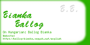 bianka ballog business card